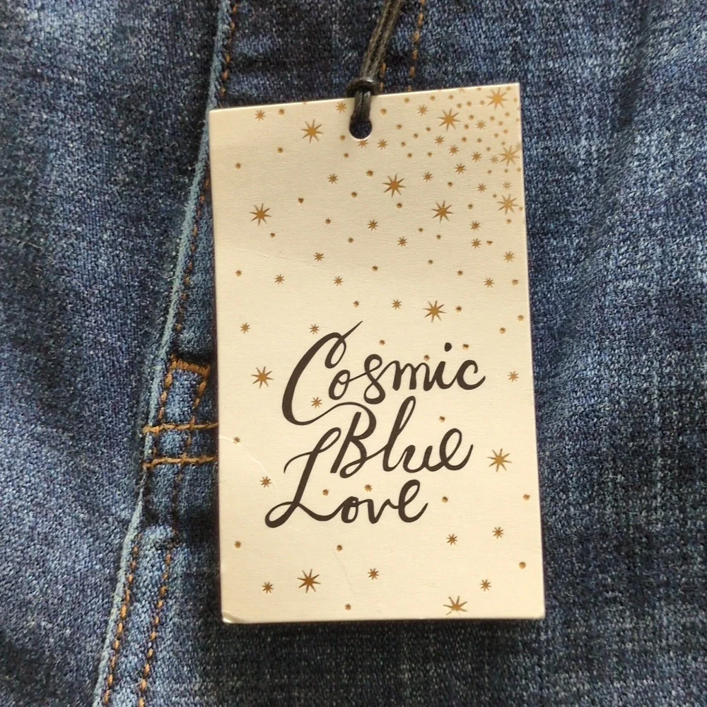 NWT Cosmic Blue Love Adrianne Distressed Boyfriend Jeans Size 14 - Picture 3 of 6